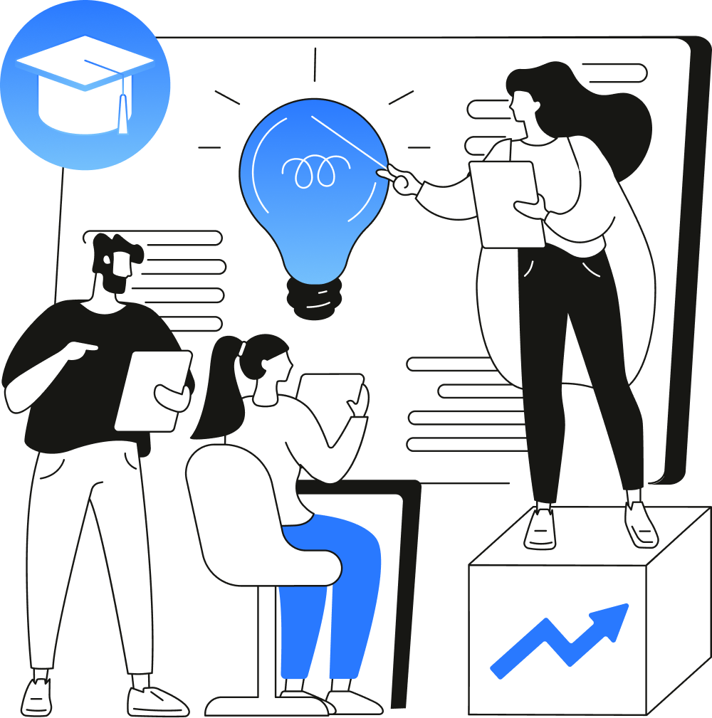 Services Hero Img (1) - girls teaching a idea to a 2 people